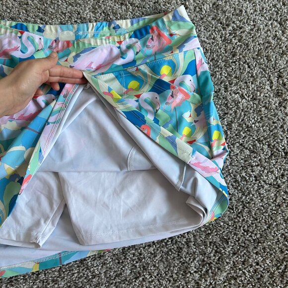 Skinz Flamingo Print Women's Size Large Skirt Pockets Nylon & Spandex - Picture 5 of 9